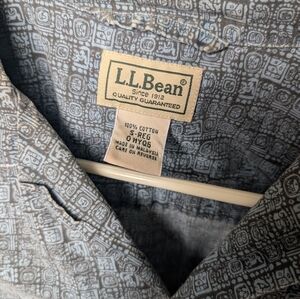 L.L. Bean Blue Patterned Shirt